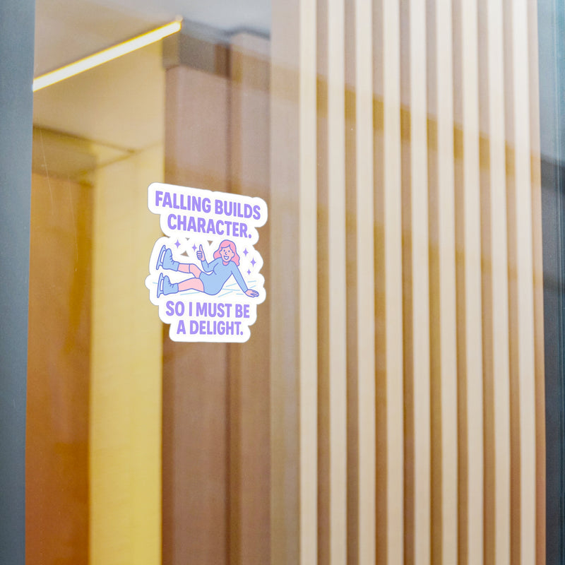 Falling Builds Character Vinyl Sticker