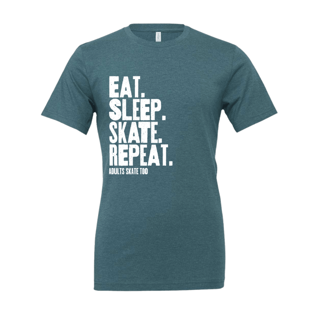 Eat Sleep Skate Repeat T-Shirt - Adults Skate Too LLC