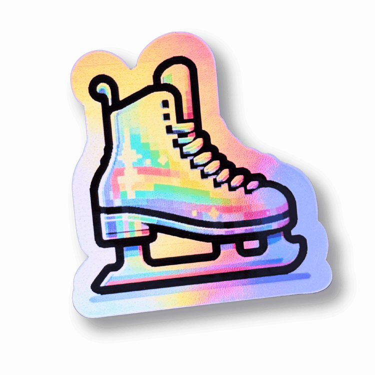 Pixel Skate Holographic Sticker