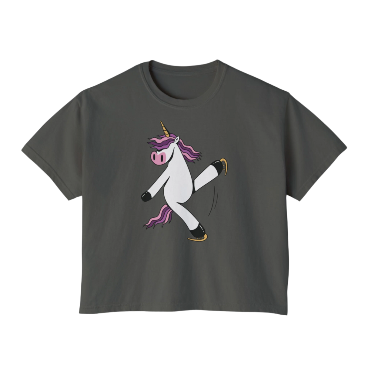 Skating Unicorn Women's Boxy Tee