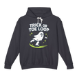 Ghost character with 'Trick or Toe Loop' text on a white background
