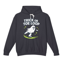 Ghost character with 'Trick or Toe Loop' text on a white background