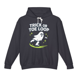 Ghost character with 'Trick or Toe Loop' text on a white background