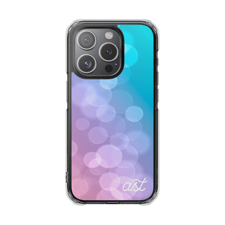 Magnetic Clear Impact Cases - Colorful Bokeh Design for Protection & Style