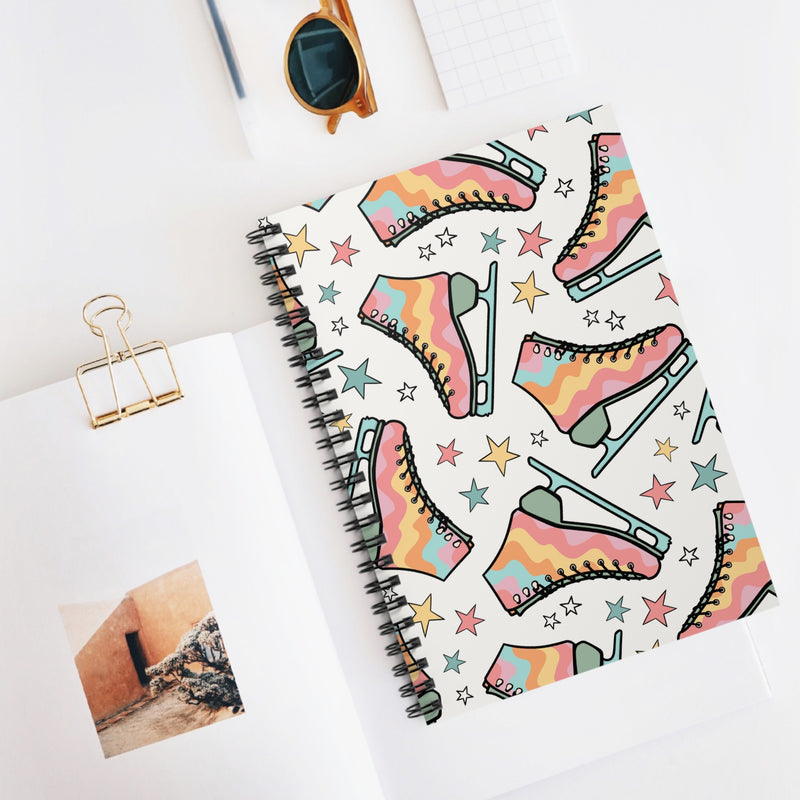 Skate The Rainbow Spiral Notebook