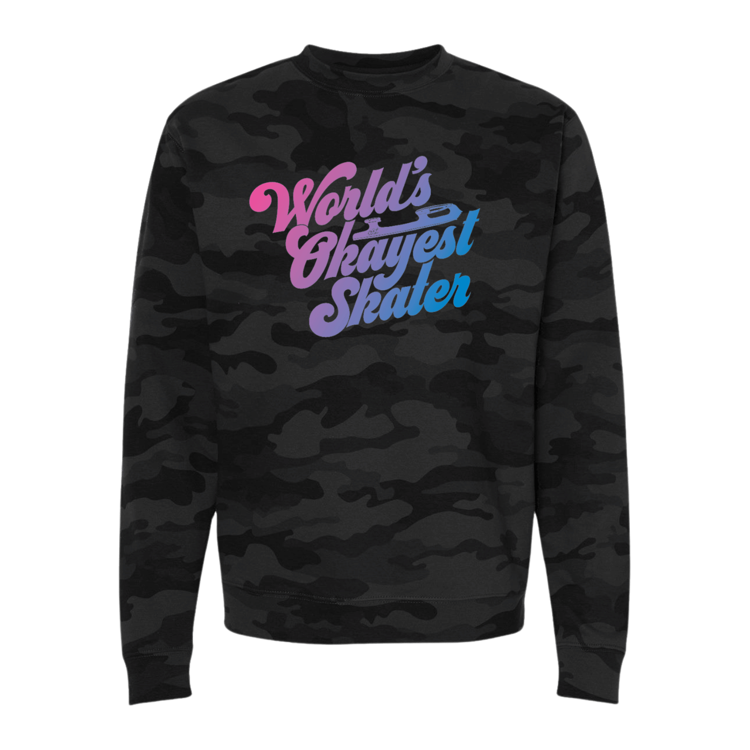World's Okayest Skater Camo Sweatshirt