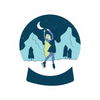 Winter Wonderland – Vinyl Snow Globe Sticker - Adults Skate Too LLC