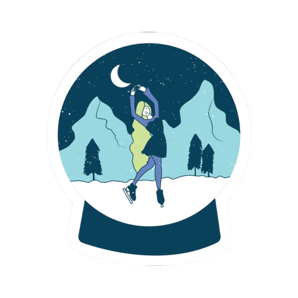 Winter Wonderland – Vinyl Snow Globe Sticker - Adults Skate Too LLC