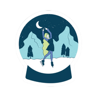 Winter Wonderland – Vinyl Snow Globe Sticker - Adults Skate Too LLC