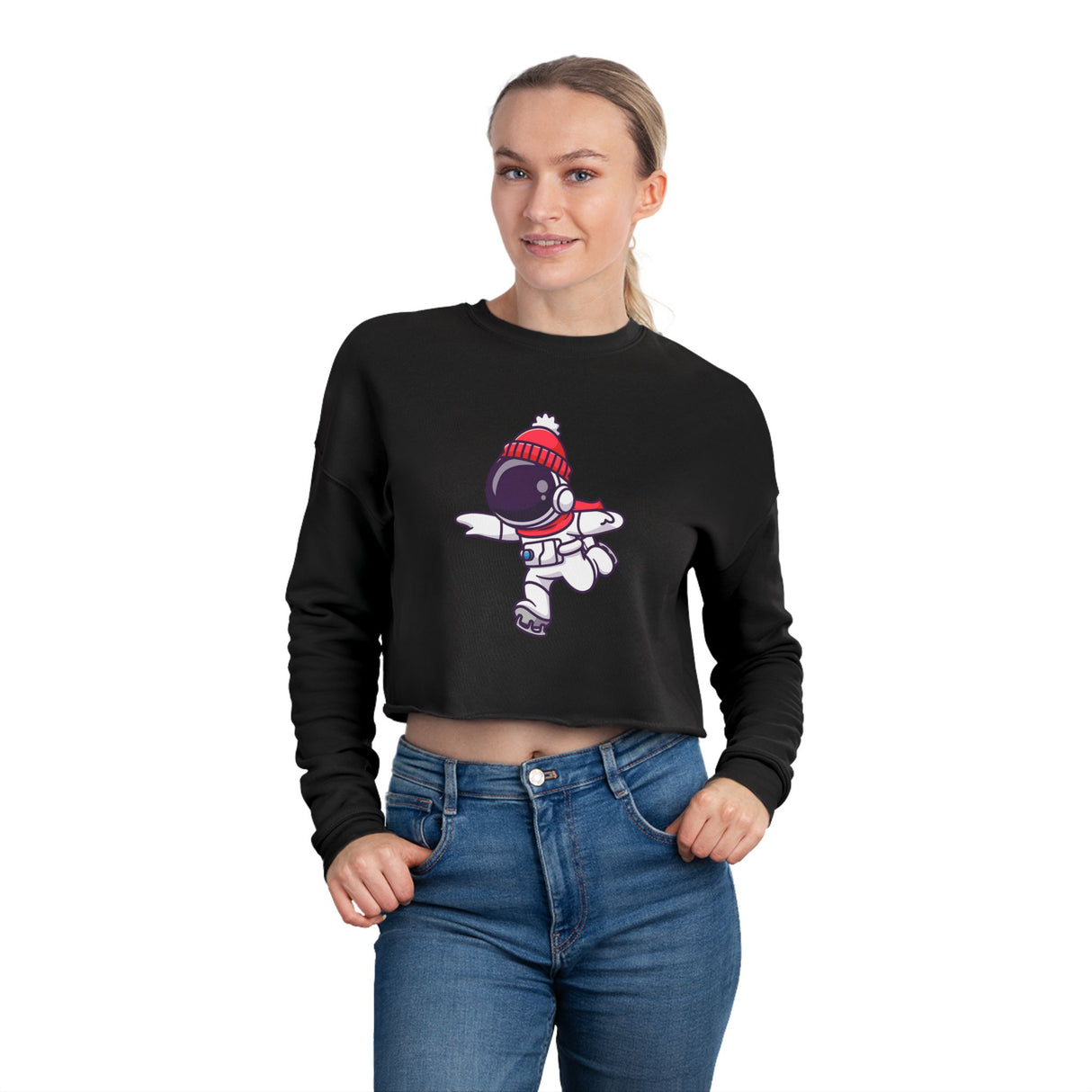 Cosmic Skater Women's Cropped Sweatshirt