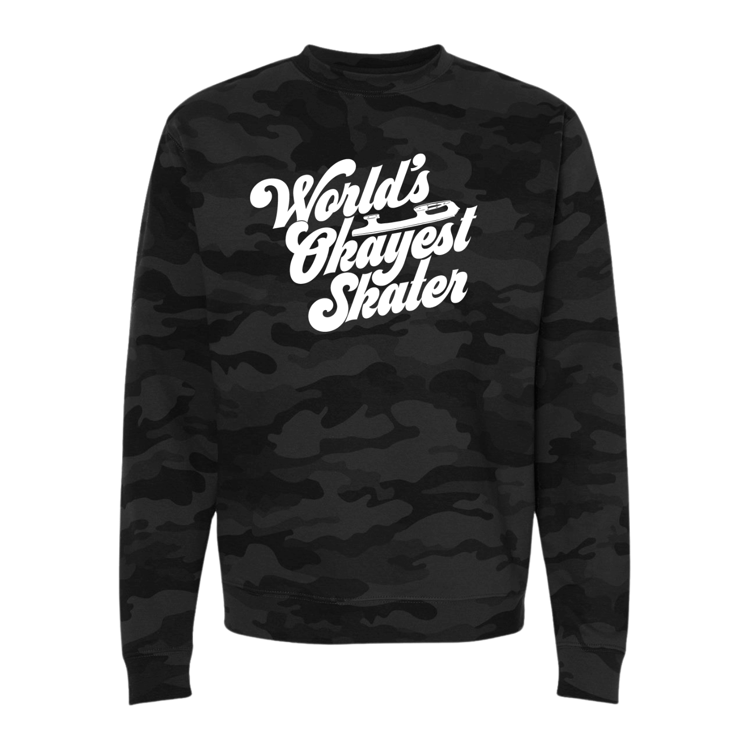 World's Okayest Skater Camo Sweatshirt