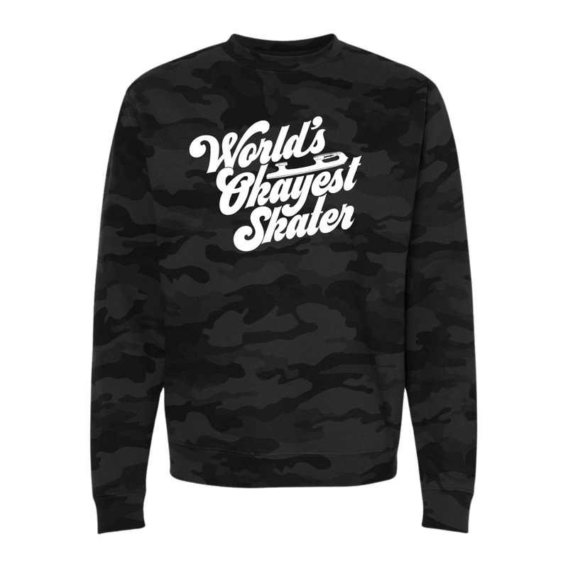 World's Okayest Skater Camo Sweatshirt