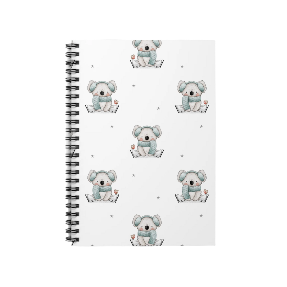 Koala On Ice Spiral Notebook