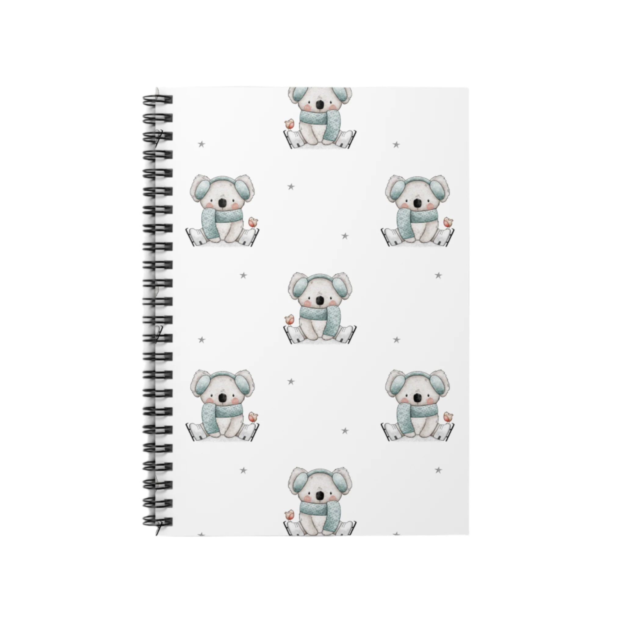 Koala On Ice Spiral Notebook