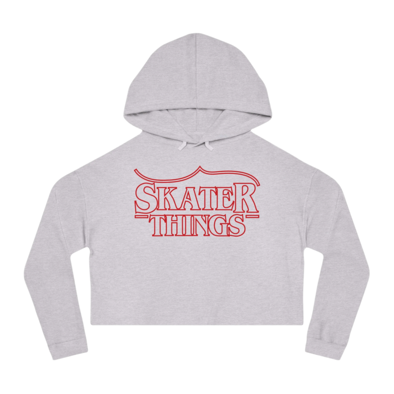Skater Things Cropped Hooded Sweatshirt - Adults Skate Too LLC