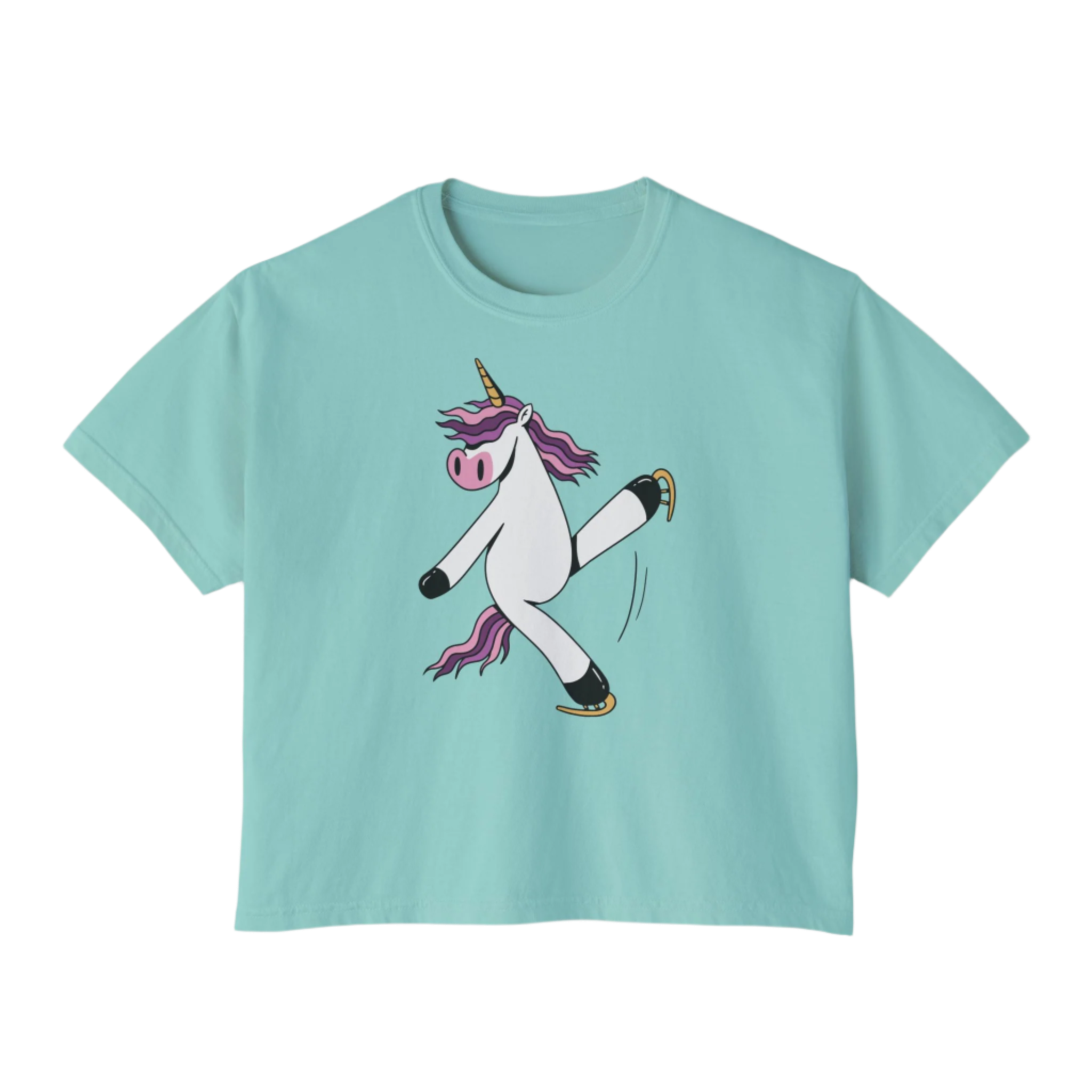 Skating Unicorn Women's Boxy Tee