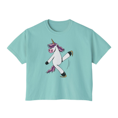 Skating Unicorn Women's Boxy Tee
