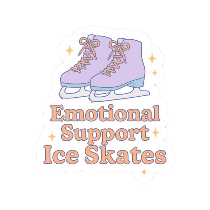 Emotional Support Ice Skates Sticker - Adults Skate Too LLC