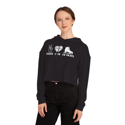 Peace Love Skate Cropped Hooded Sweatshirt - Adults Skate Too LLC