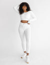 Astoria LIVE LUXE Crossed Sleeve Crop - White - Adults Skate Too LLC