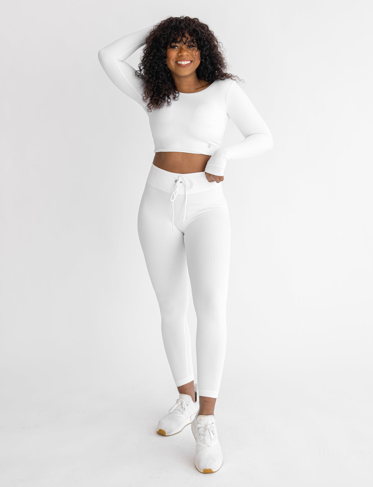 Astoria LIVE LUXE Crossed Sleeve Crop - White - Adults Skate Too LLC