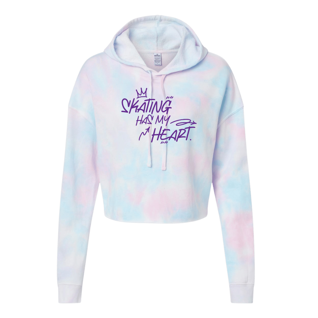 Skating Has My Heart Cotton Candy Hooded Crop