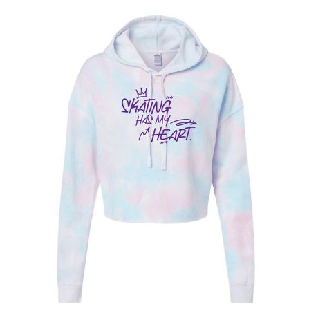 Skating Has My Heart Cotton Candy Hooded Crop - Adults Skate Too LLC