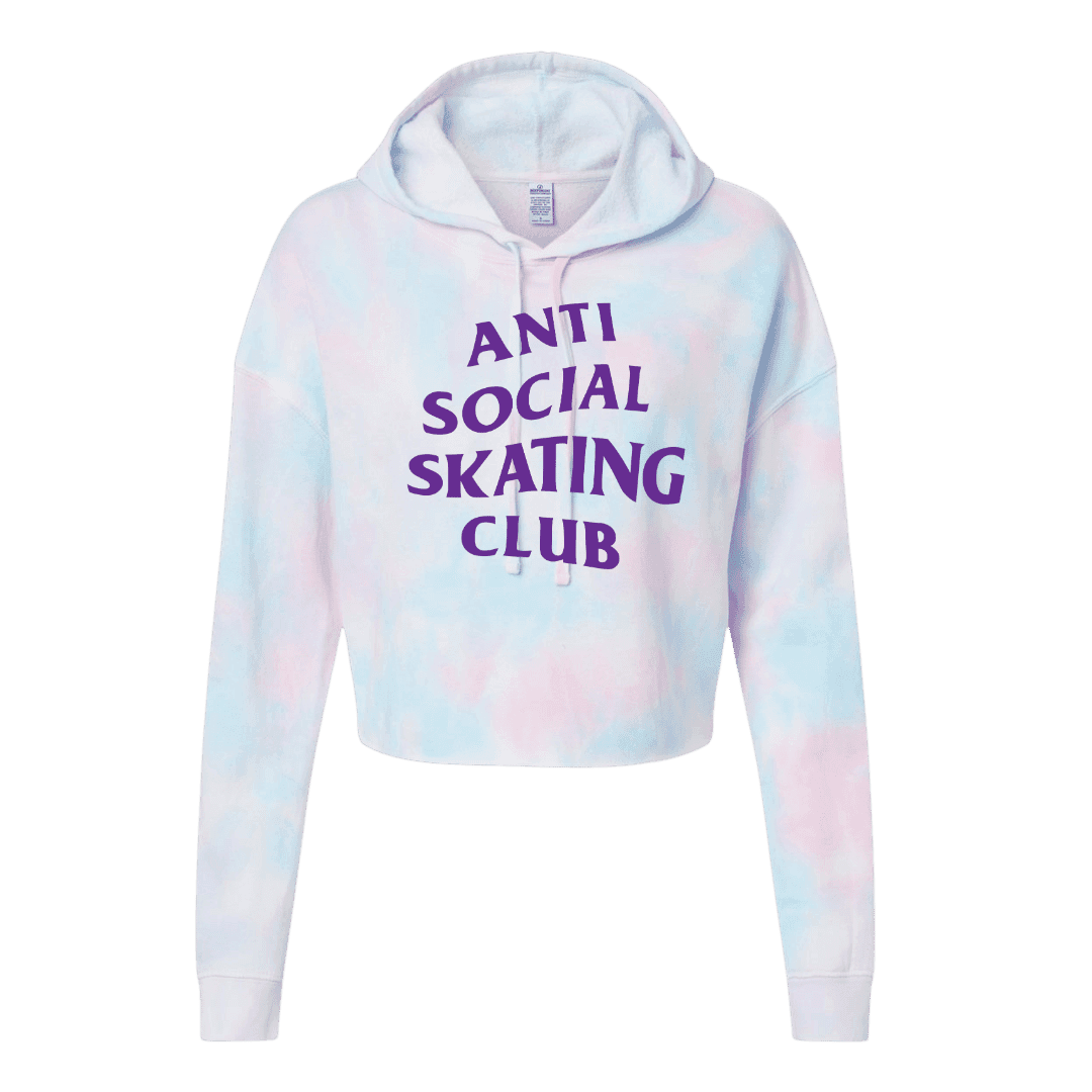 Anti Social Skating Club Cotton Candy Hooded Crop - Adults Skate Too LLC