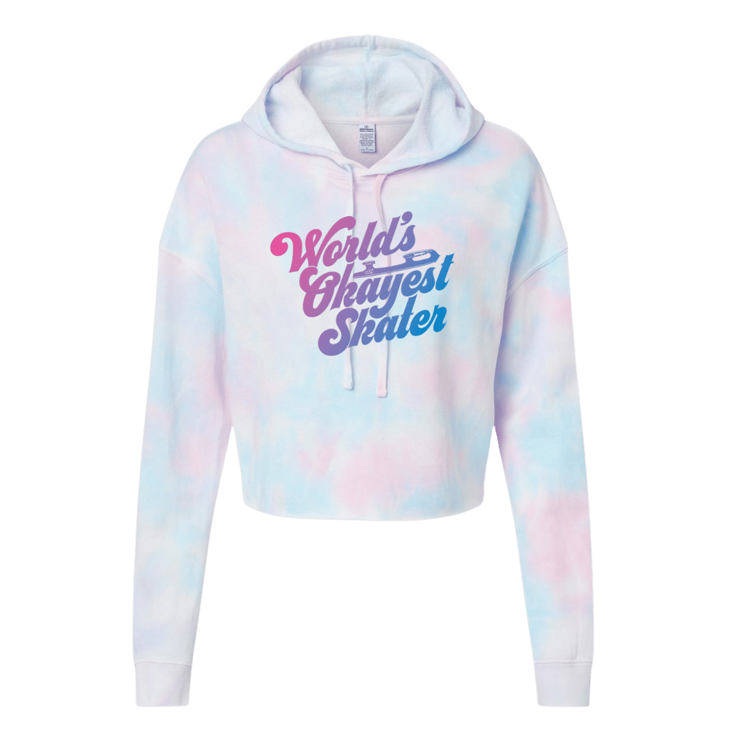 World's Okayest Skater Cotton Candy Hooded Crop