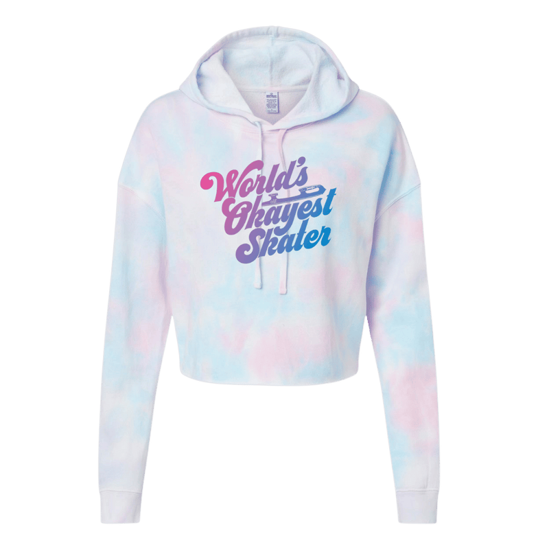 World's Okayest Skater Cotton Candy Hooded Crop