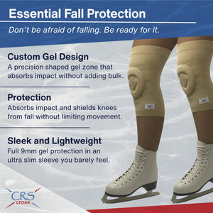 CRS Cross Gel Knee Pads for Ice Skating. 2 Gel Sleeve Knee Pads