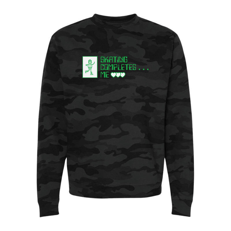 Skating Completes Me Camo Sweatshirt