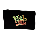 World's Okayest Skater Zip Pouch - Space Glow in the Dark - Adults Skate Too LLC