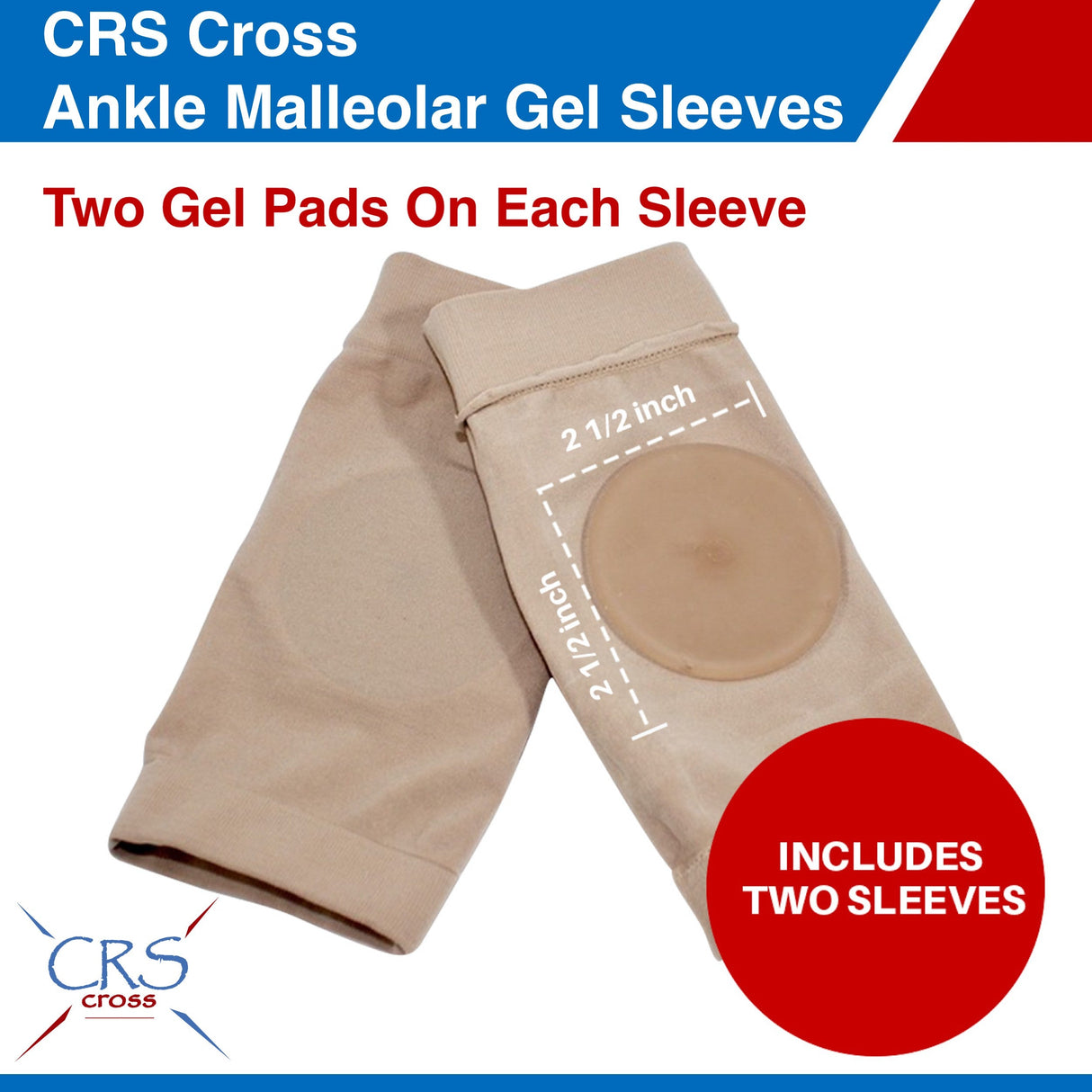 CRS Cross Ankle Malleolar Gel Sleeves - Premium Ankle Padded Skate Sock