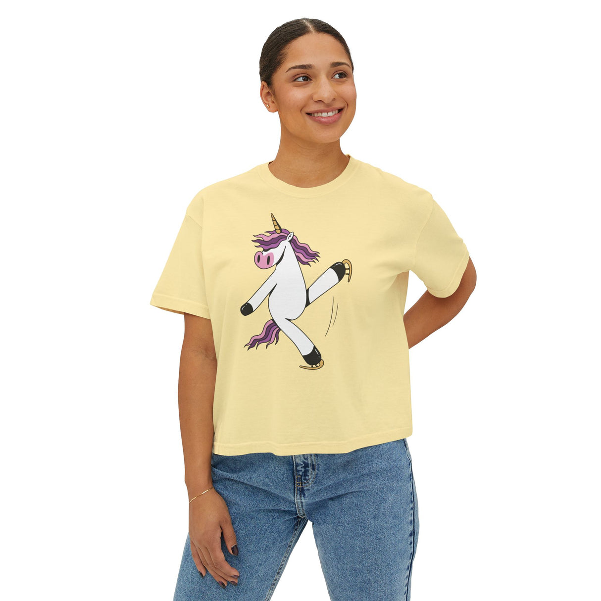 Skating Unicorn Women's Boxy Tee