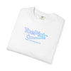 White t-shirt with blue 'ToePick' logo on a white background