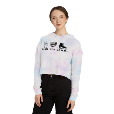 Peace Love Skate Cropped Hooded Sweatshirt - Adults Skate Too LLC