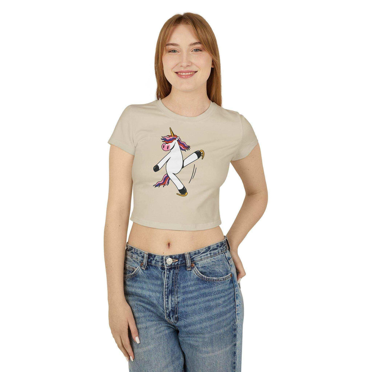Unicorn Women's Baby Tee - Adults Skate Too LLC