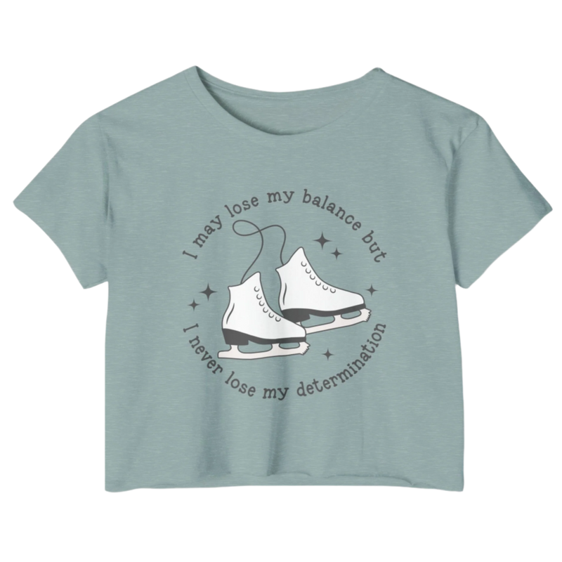 Unbalanced but Determined Festival Crop Top - Adults Skate Too LLC