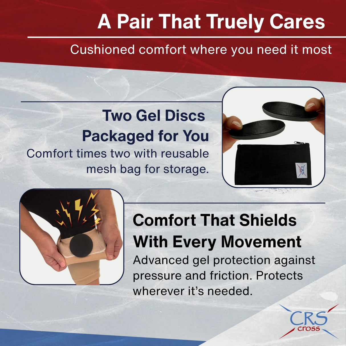 CRS Cross Gel Pads with Hook Fastener Backing