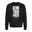 Bend Your Knees Camo Sweatshirt - Adults Skate Too LLC