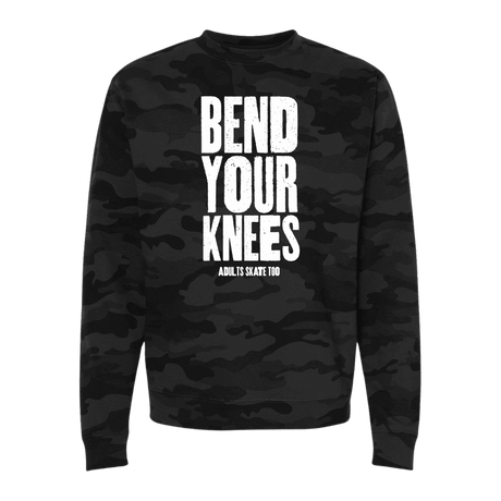 Bend Your Knees Camo Sweatshirt - Adults Skate Too LLC