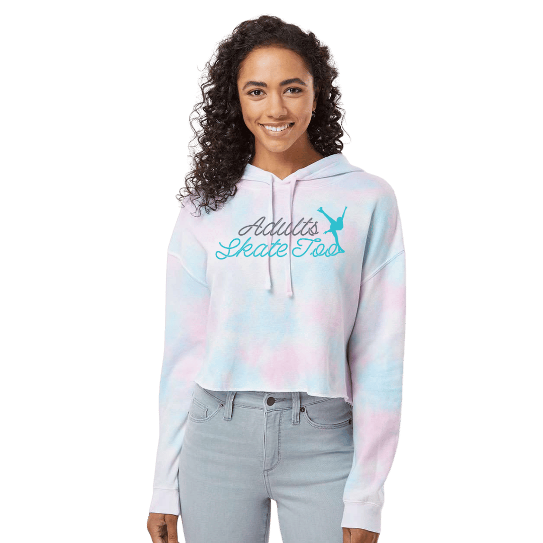 Cursive Cotton Candy Hooded Crop