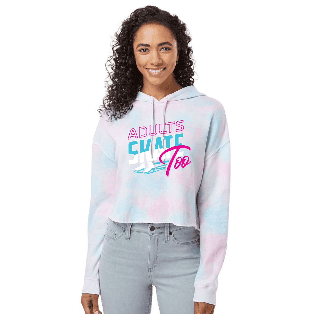 Retro Cotton Candy Hooded Crop - Adults Skate Too LLC