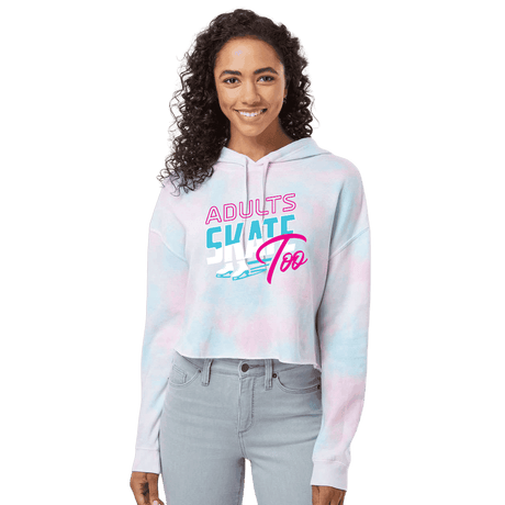 Retro Cotton Candy Hooded Crop - Adults Skate Too LLC