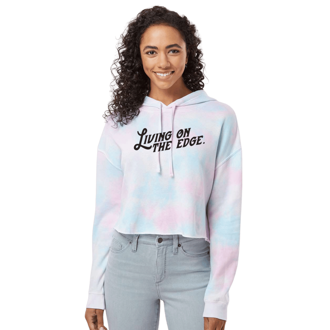 Living On The Edge Cotton Candy Hooded Crop