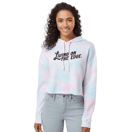 Living On The Edge Cotton Candy Hooded Crop - Adults Skate Too LLC