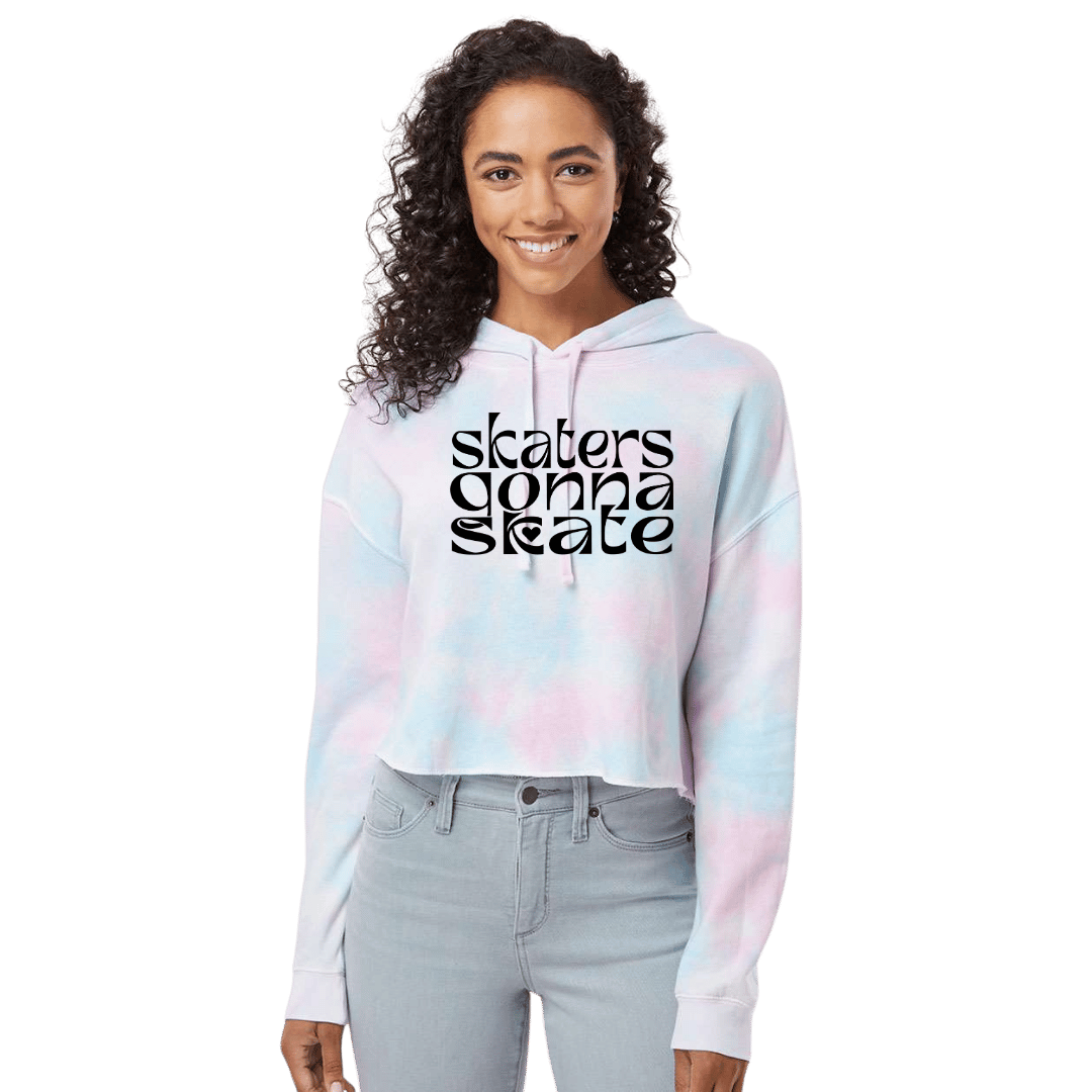 Skaters Gonna Skate Cotton Candy Hooded Crop