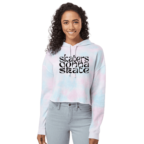 Skaters Gonna Skate Cotton Candy Hooded Crop - Adults Skate Too LLC