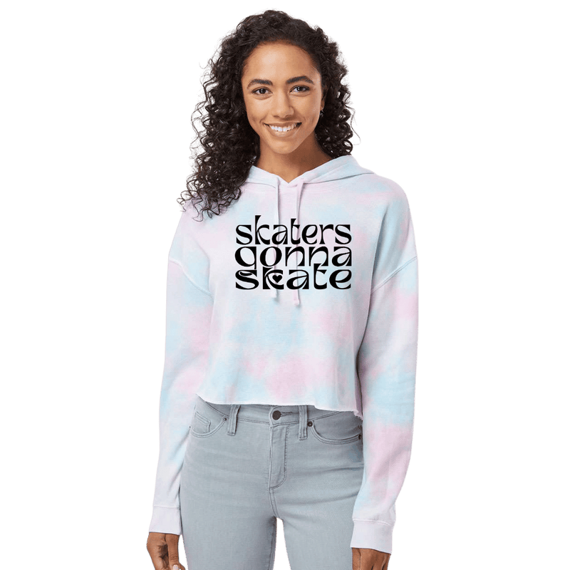Skaters Gonna Skate Cotton Candy Hooded Crop